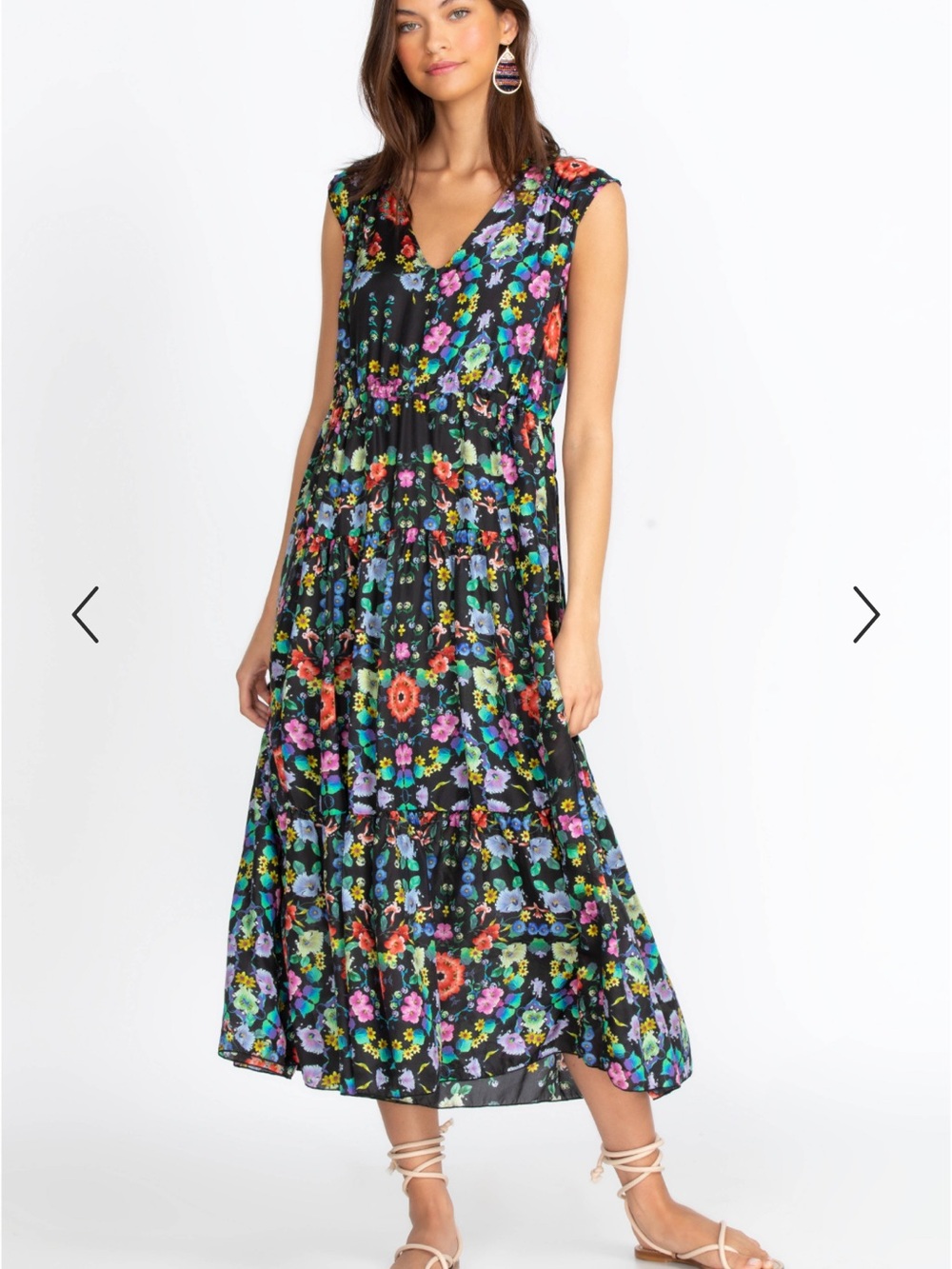Johnny Was Ella Flower Natania Dress 100% silk size Large - Picture 2 of 11
